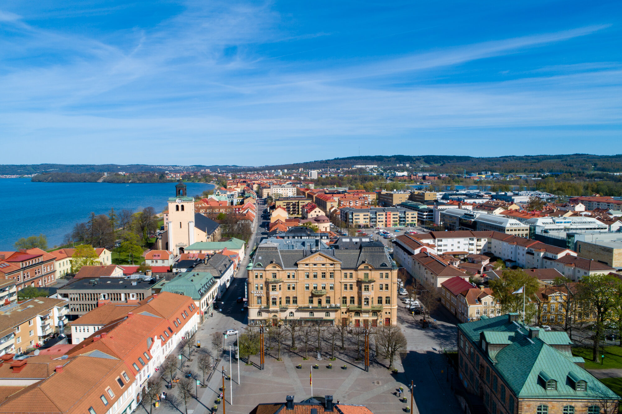 Jönköping: vistas panorámicas de la ciudad en Suecia